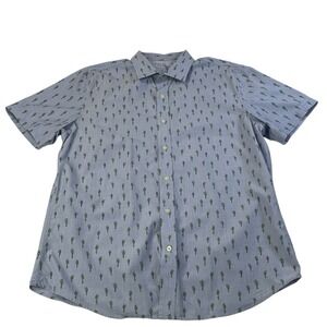 Banana Republic Luxe Stretch Poplin Shirt Men's Large Grant Slim Fit Cactus